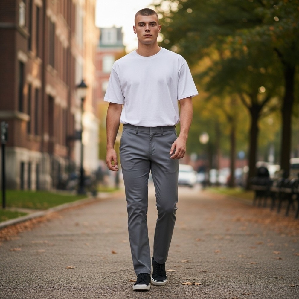 Fabletics Don Trouser Mens 32x32 Onyx Grey Slim Fit RepelKnit Performance Chino